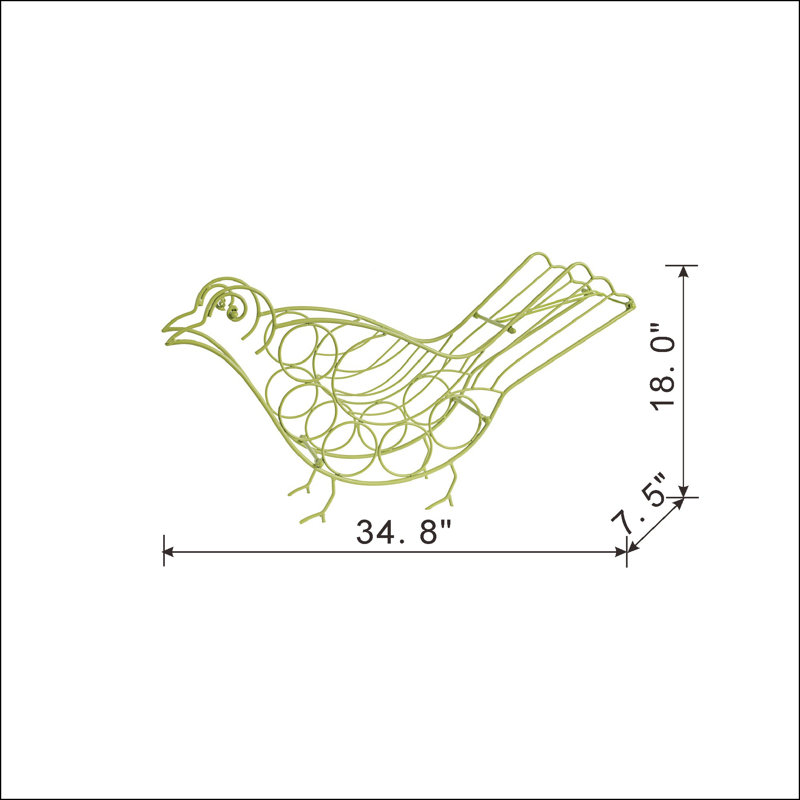 Support à vin de table pour 5 bouteilles Thrailkill, Vert