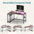 Aurora LED Gaming Desk with Power Outlet, L-Shaped Work Desk with Monitor Stand-796598972