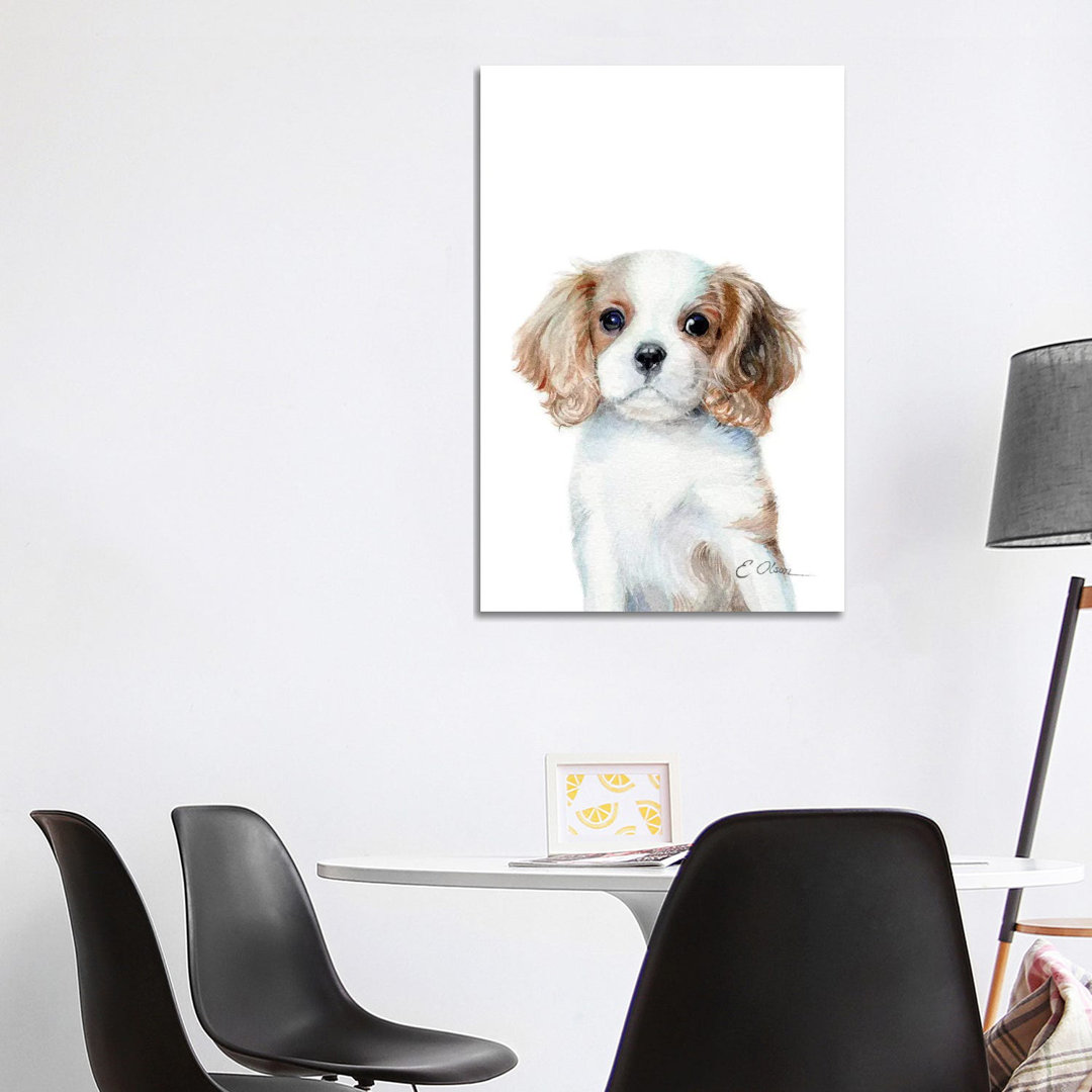 King Charles Cavalier Spaniel Puppy - Wrapped Canvas Print