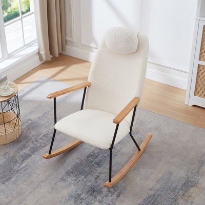 Modern Rocking Accent Chairs Comfy Side Chair For Nursery, Bedroom, Living Room