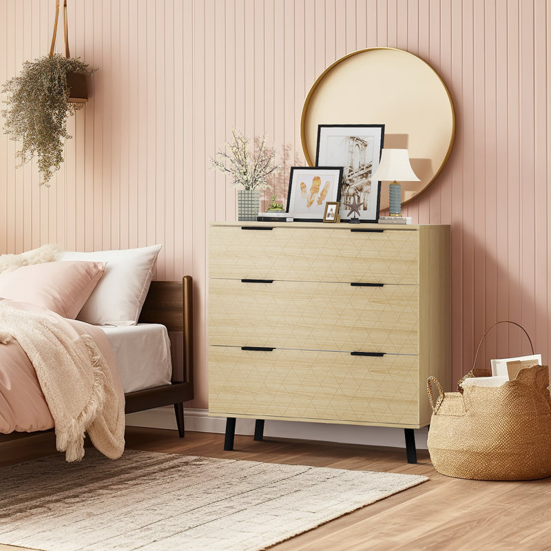 Sampha 3 - Drawer Manufactured Wood Nightstand, Brown