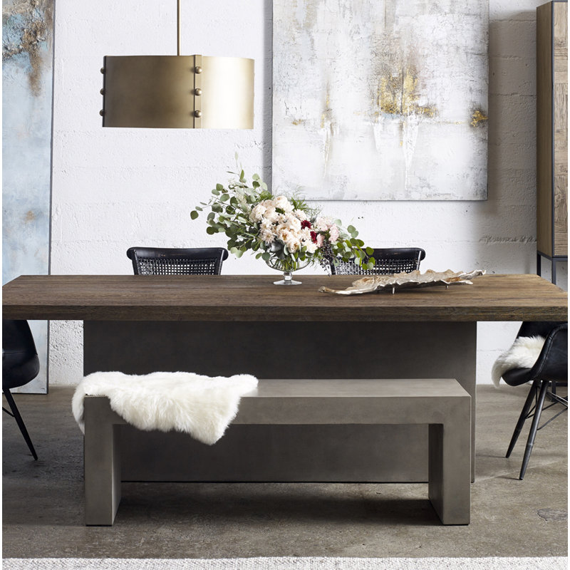 Lazarus Outdoor Dining Bench, Gray Performance