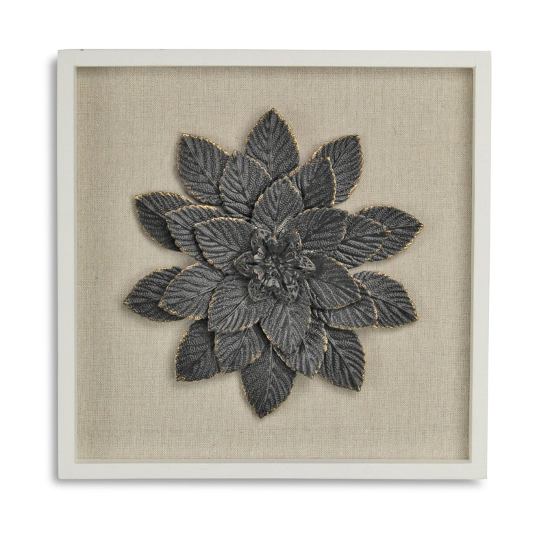 Décoration murale fleur en métal