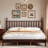 King Size Wood Platform Bed With Gourd Shaped Headboard, Retro Style And Sturdy Wooden Slat Support For Comfortable Sleep-1049822681-812727743