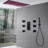 16"X32" Shower Faucet System Massage Jet Bathroom LED Rain Black Thermostatic