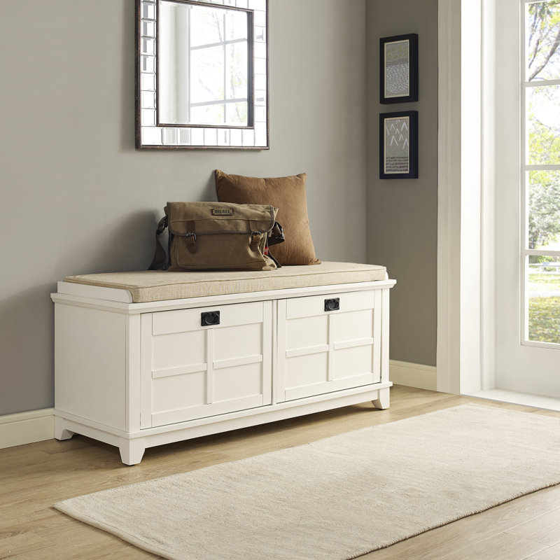 Banc de rangement Alanis, Blanc