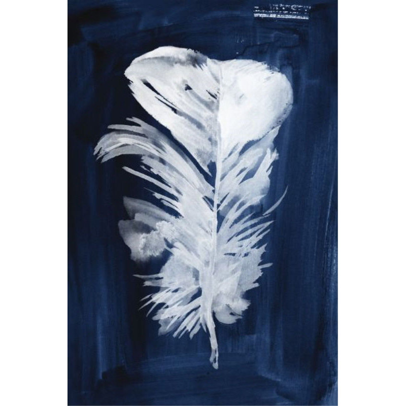 Indigo Feathers II Print by Barclay Butera, Outdoor, 45" H x 30" W x 1.5" D