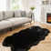 Dreu Black Shag Faux Sheepskin Fur Fluffy Area Rug