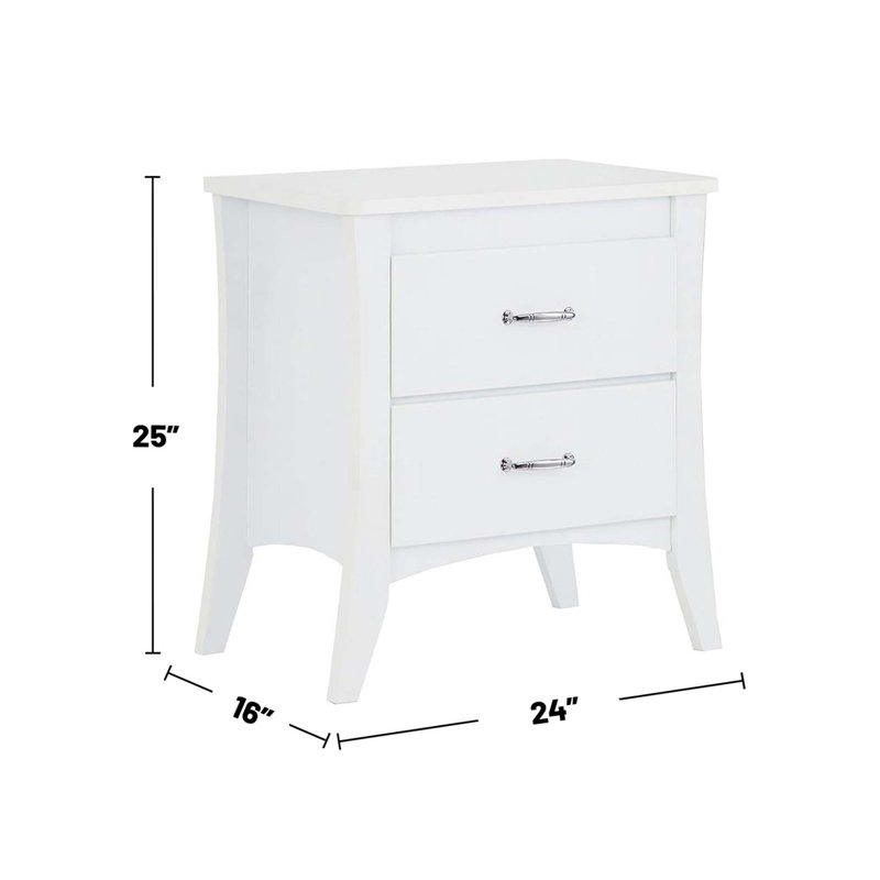 Table de chevet en bois MDF avec 2 tiroirs, finition élégante pour les chambres modernes et rangement amélioré