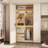 36" Closet System With 3 Drawers And 2 Rods, Shoes Storage With Hutches-1521885817