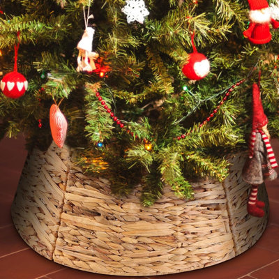 Collier de sapin de Noël en jacinthe tressée – Housse de base rustique