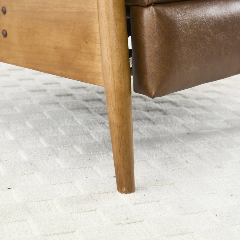 Fauteuil inclinable pour la maison - Fauteuil inclinable réglable avec revêtement en bois massif, Marron clair