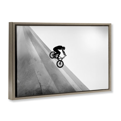 Black and White Biker Floating Frame, design by Sisi and Seb