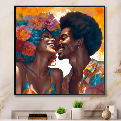 Beautiful Black Couple In Love II - Romantic Wall Art