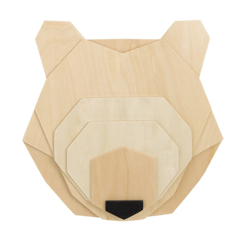 Bemis Bear Head Layered 3D Wall Décor