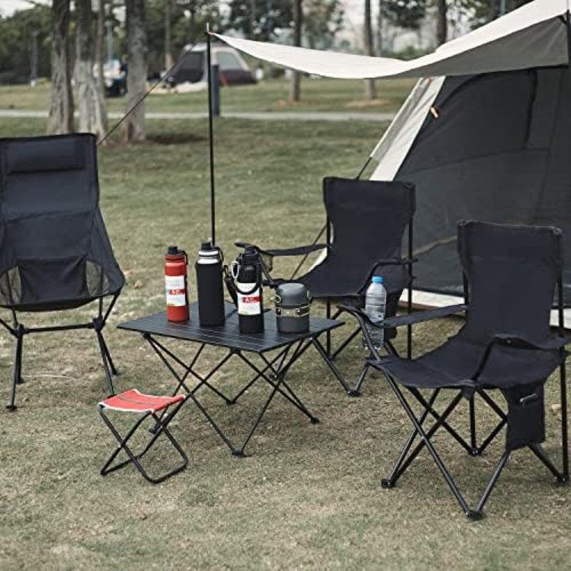 Chaises de camping pliantes, pour la plage, la pelouse, la cour, Rouge