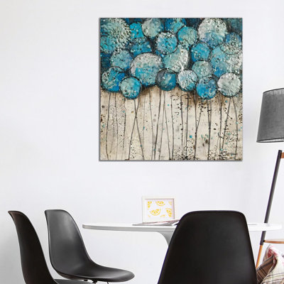 Bubble Trees In Blue by Britt Hallowell - Wrapped Canvas Gallery-Wrapped Canvas Giclée