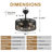 Angelyca Black Rattan Caged Ceiling Fan with Light and Remote, Reversible DC Motor, Rustic Farmhouse Fandelier-1857377315