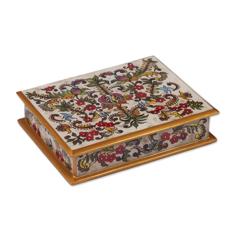 Boîte de verre peinte de rêve floral Kwiatkowski
