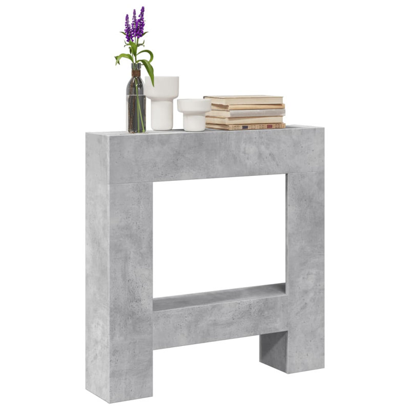 Fireplace Surround 81X18x82 Cm Engineered Wood, Concrete Grey