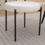 Ensemble de salle à manger 3 pièces: table ronde à tréteaux et 2 fauteuils bouclés-406614676