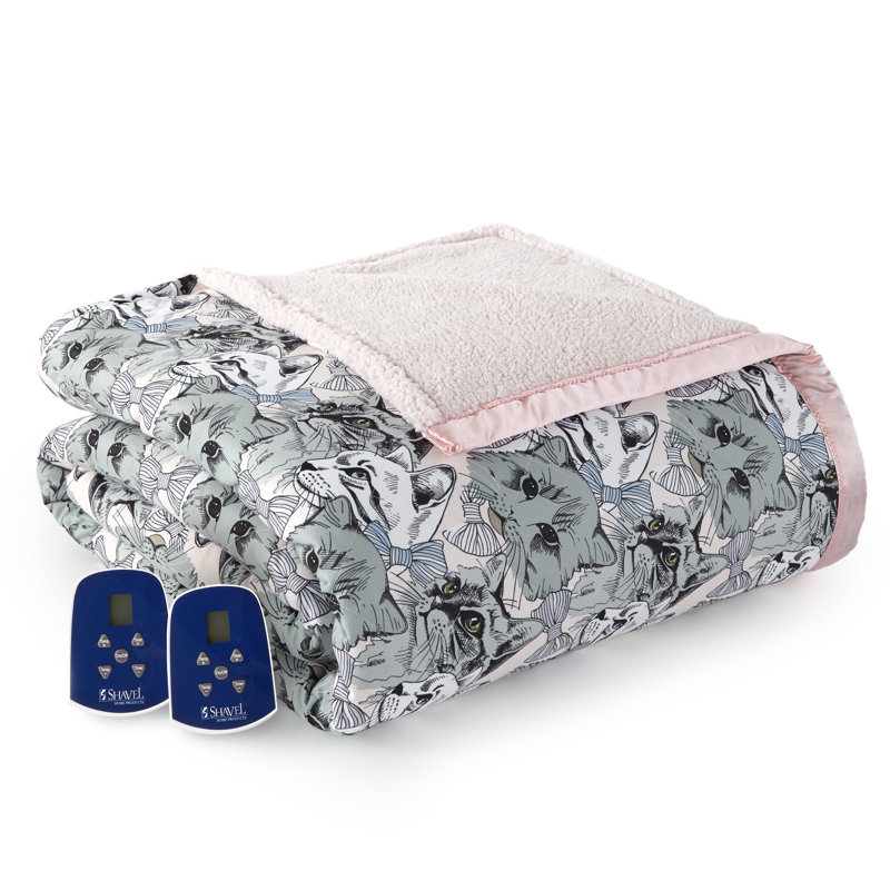 Couverture électrique en sherpa Micro Flannel®, Grand, Chats