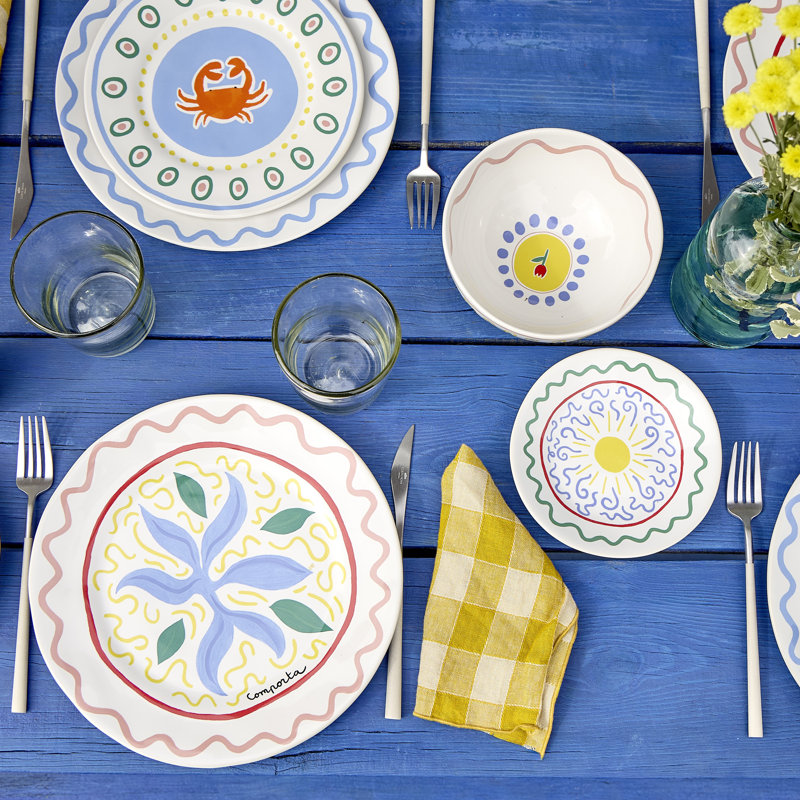 Summer Bliss Handmade Stoneware Appetizer Plate