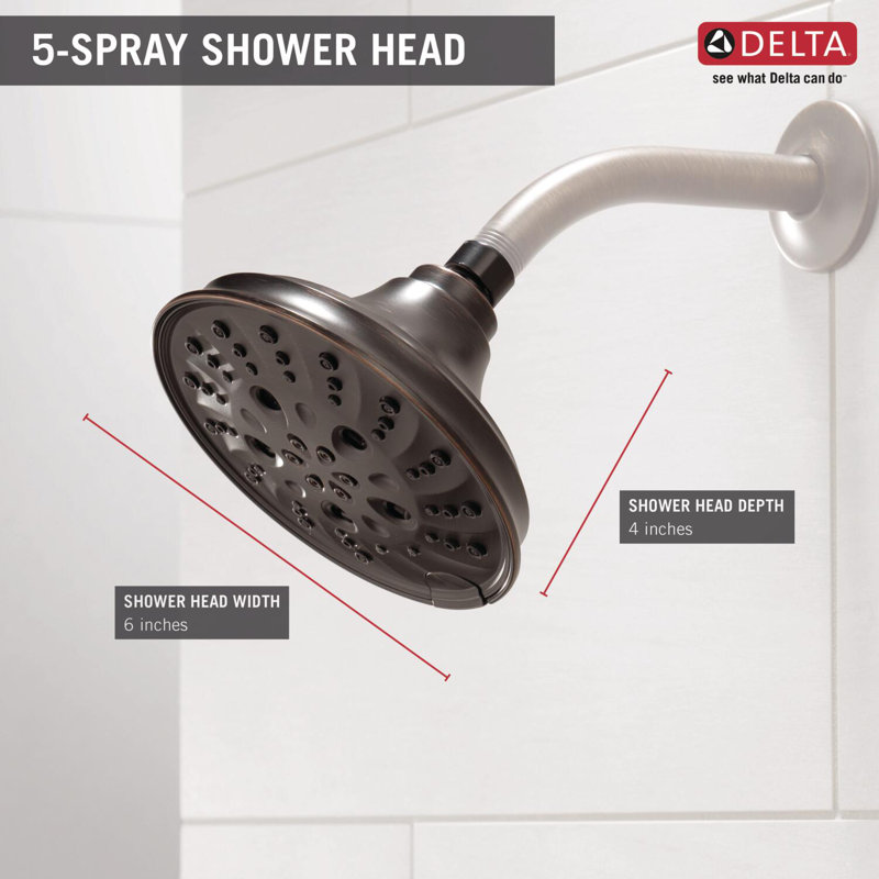Pivotal Multi Function Fixed Shower Head, Rubbed Bronze