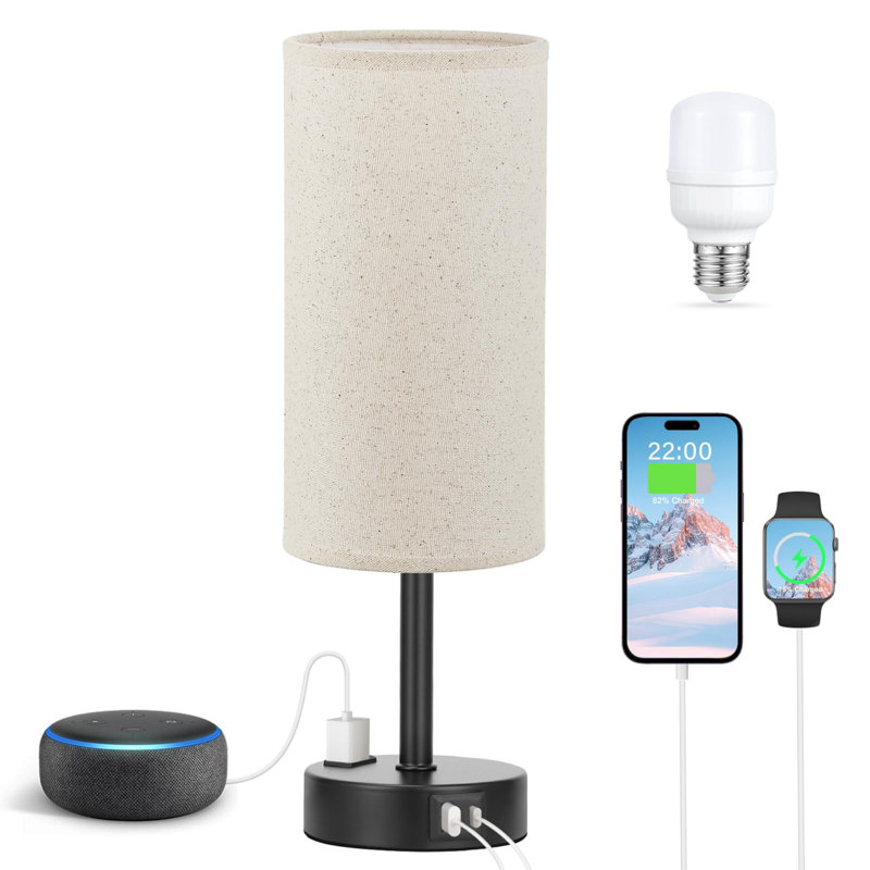 Lampe de chevet pour chambre à coucher, Noir, Noir