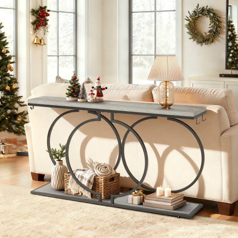 55.1" Console Table With Hooks