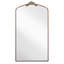 Miroir mural 36 x 66 po (91 x 168 cm) à cadre en métal orné vintage - Style délicat pour chambre, salon ou salle de sport à domicile - Brun et bronze antique - Entrée cintrée