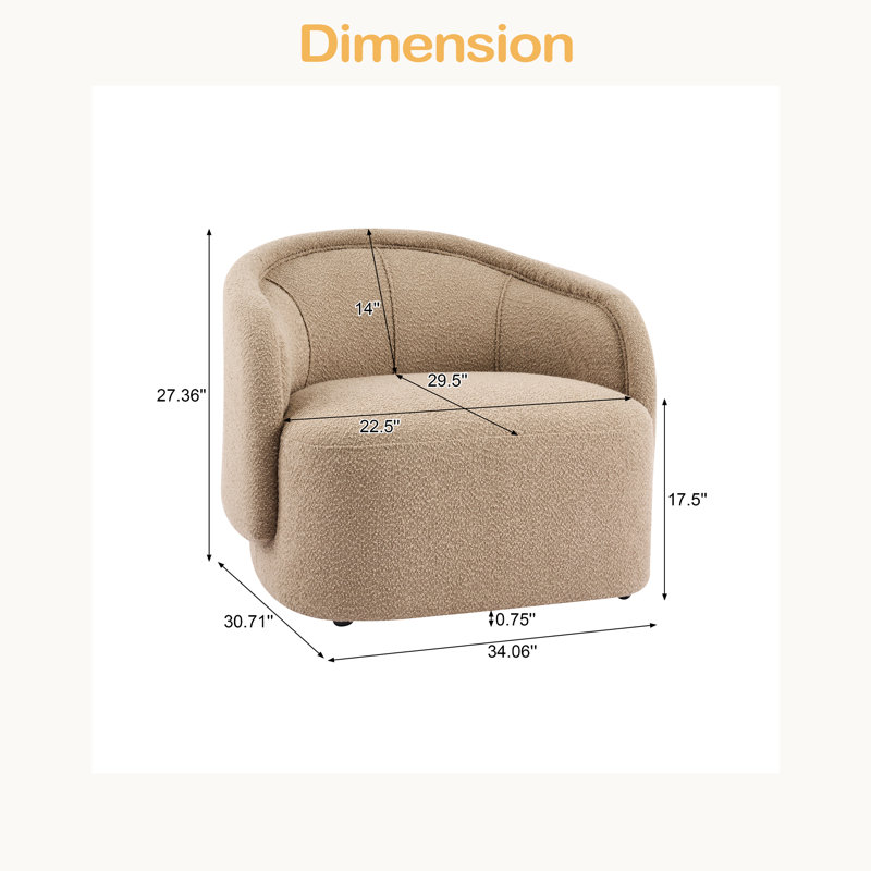 Fauteuil d'appoint incurvé, Espresso