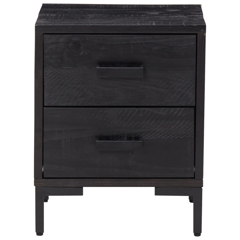 Table de chevet 3 tiroirs Audina, 14,2 po x 11,8 po x 17,7 po, Noir, Individuel