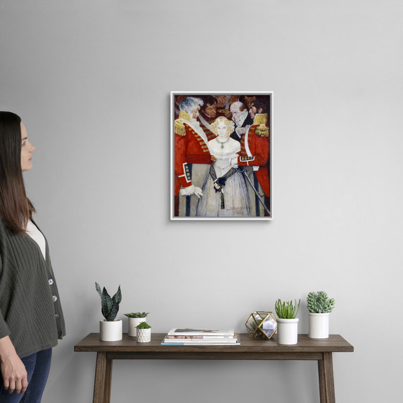 Art mural Becky, H 22 po x l 18 po x P 1,75 po, Cadre flottant blanc