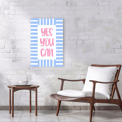 Yes You Can Inspiration Abstract Modern Wall Art Print by Martina - Wrapped Canvas Print