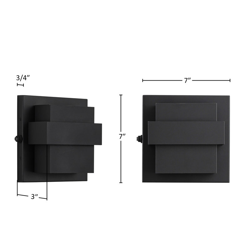 Matte Black LED Wall Light, Dusk to Dawn, 13"