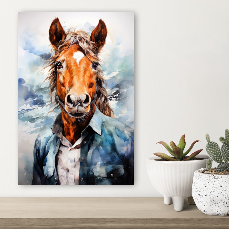 «Dapper Horse Portrait», art mural, 18" H x 12" W