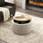 Round Storage Ottoman, 2 In 1 Function, Work As End Table And Ottoman (25.5"X25.5"X14.5")-1816703755