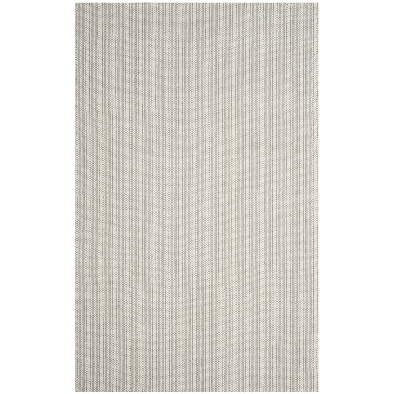 Cherif Wilton Hand Hooked Viscose/Wool Abstract Rug in Gray, Rectangle 4' x 6'