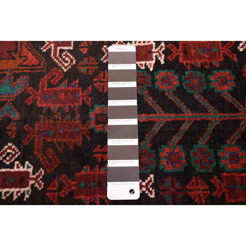 Tapis noir Teimani 3 pi 11 po x 6 pi 4 po