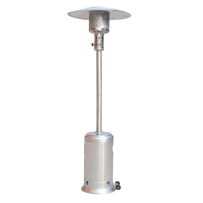 Chauffe-terrasse extérieur au propane 47000 avec brûleur en acier inoxydable chauffant au gaz de 88 pouces pour restaurant Party Résidentiel - SS avec roues et cour commerciale