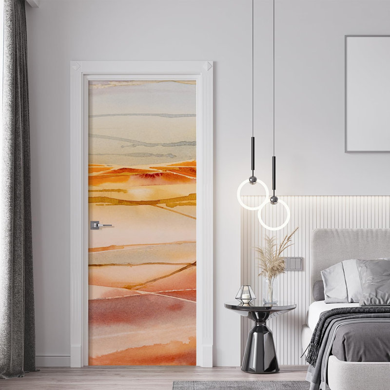 Désert, coucher de soleil, paysage chaleureux et invitant, L 72 po x l 48 po