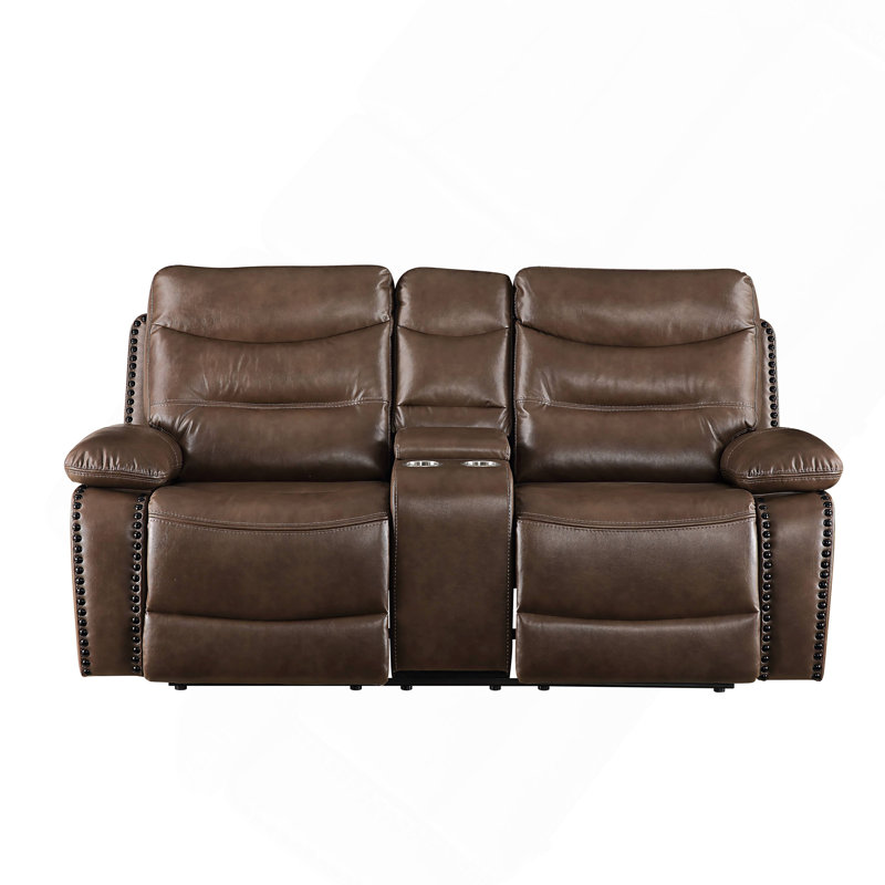 Causeuse inclinable en cuir brun GEL Match