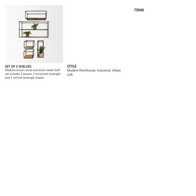5 Piece Solid Wood Floating Shelf