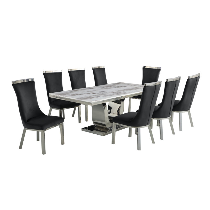 Ensemble repas pour 8 personnes, Noir