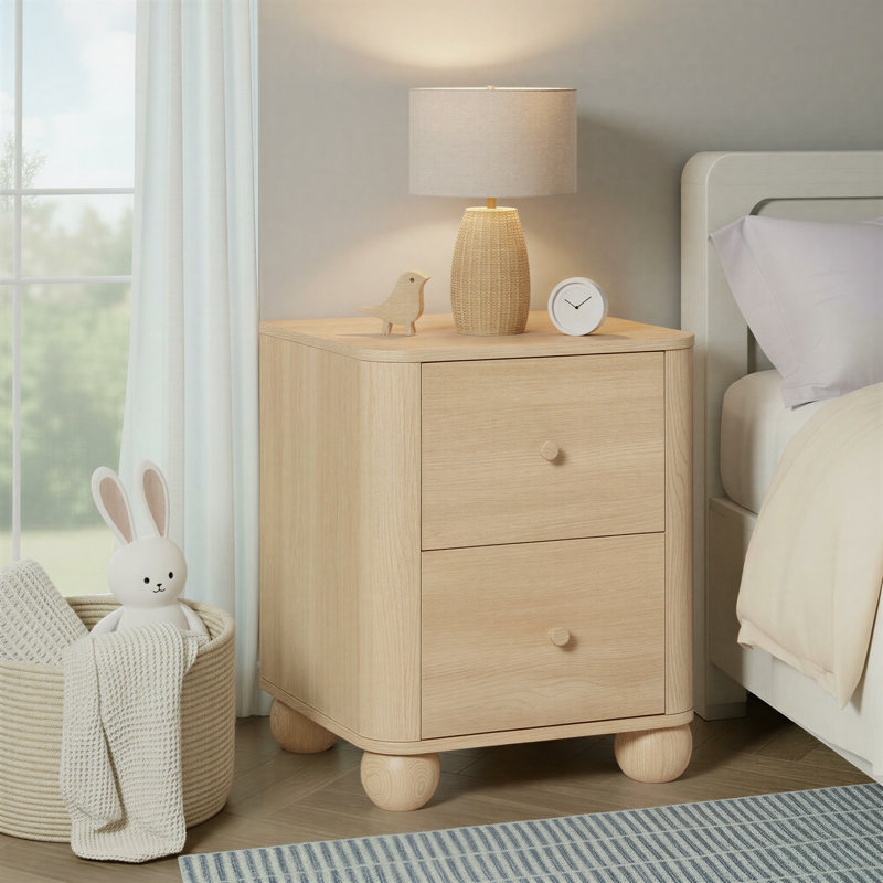 Table de chevet 2 tiroirs Modern Wood, Coastal Oak