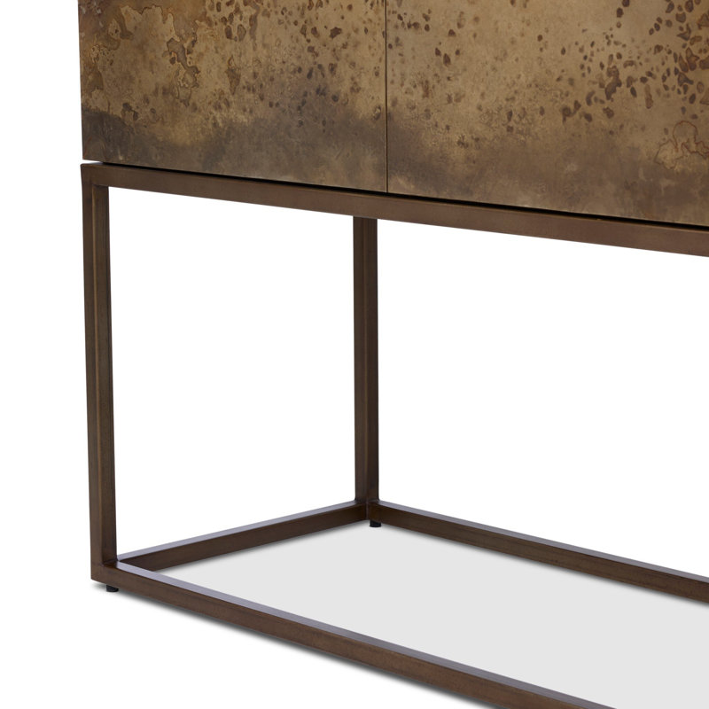 Roman Bar Cabinet, Antiqued Brass Aluminum