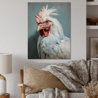 Majestic Rooster Portrait - Art mural en métal animal de poulet