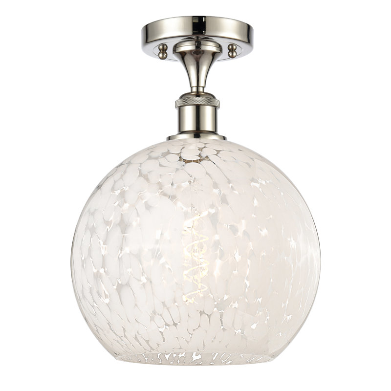 Ballston - Adreann - 1 Light Semi-Flush Mount, 13" H x 10" W x 10" D, Polished Nickel