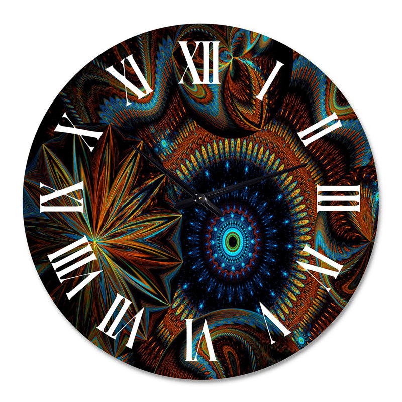 Fractale portail magique X - horloge murale moderne, Médium